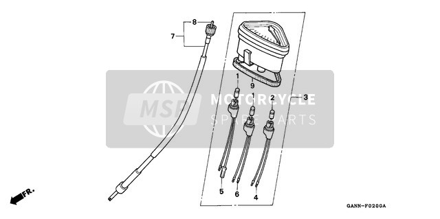 44830126900, Ens. Cable De Compteur De, Honda, 2